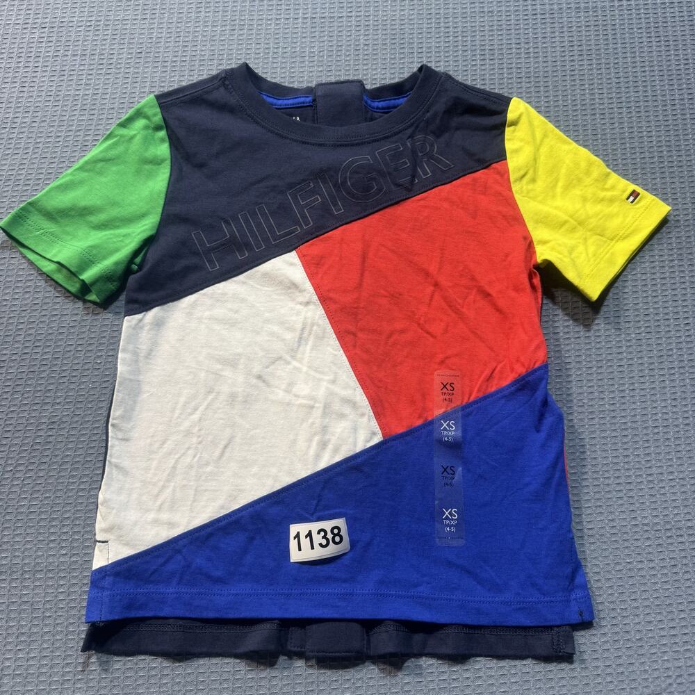 TOMMY HILFIGER MULTICOLOR Boys Tee‎ Sz XS Pre-Owned Excellent